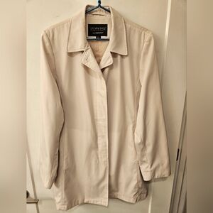 NWOT - Towne Collection by London Fog Lt. Pink Shortie Rain Coat - Size XL